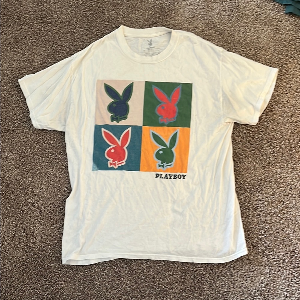 PLAYBOY White and Green Short Sleeve Tee